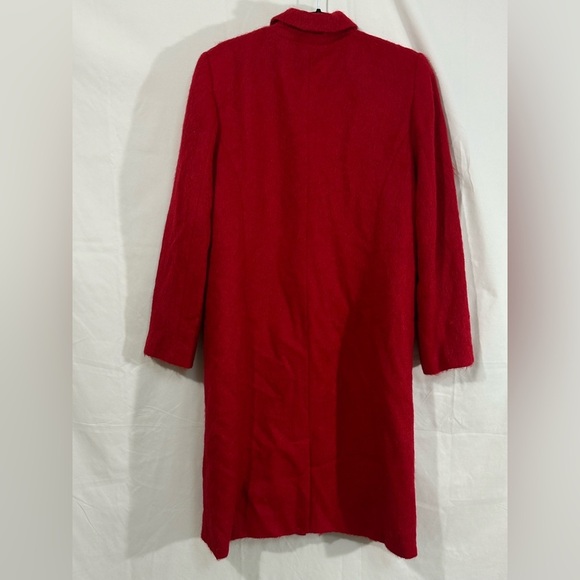 Amanda Smith Red Mohair Alpaca Wool Blend Coat Women’s 14 Luxury Winter Jacket - Picture 2 of 7